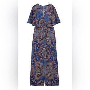 ZARA PRINTED JUMPSUIT WITH SLITS